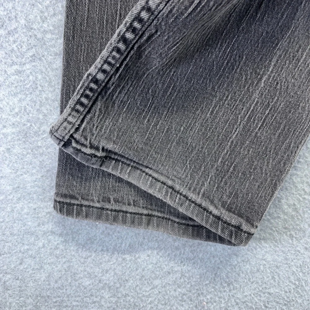 Levis 514 Jeans Mens 31X32 Black‎ Straight Low Rise Stretch Distressed Denim